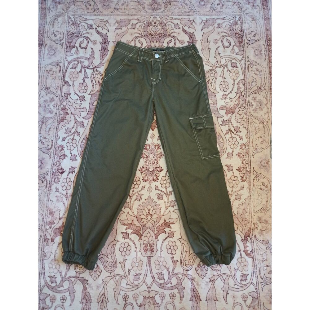 True Religion Bobbi Baggy Cargo Joggers Womens 26 Green Streetwear Utility - Picture 5 of 12